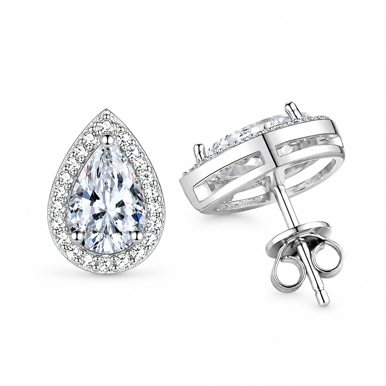 Moissanite Silver Stud Earrings
