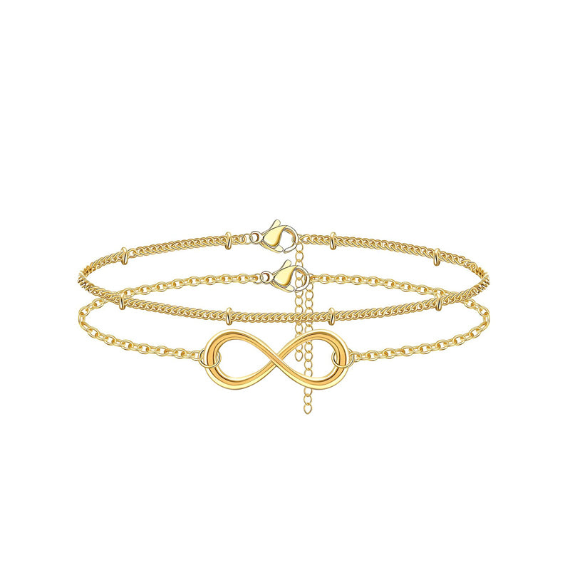 14K Gold Plated Layered Bracelet Set