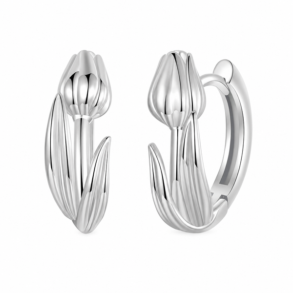Floral Platinum Earrings