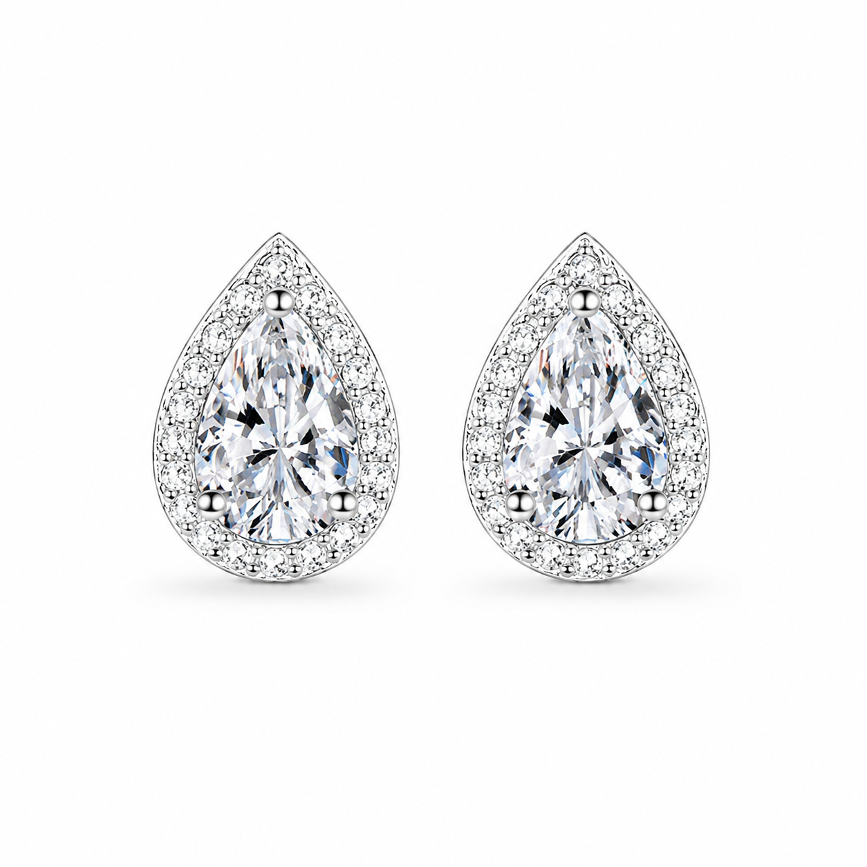 Moissanite Silver Stud Earrings