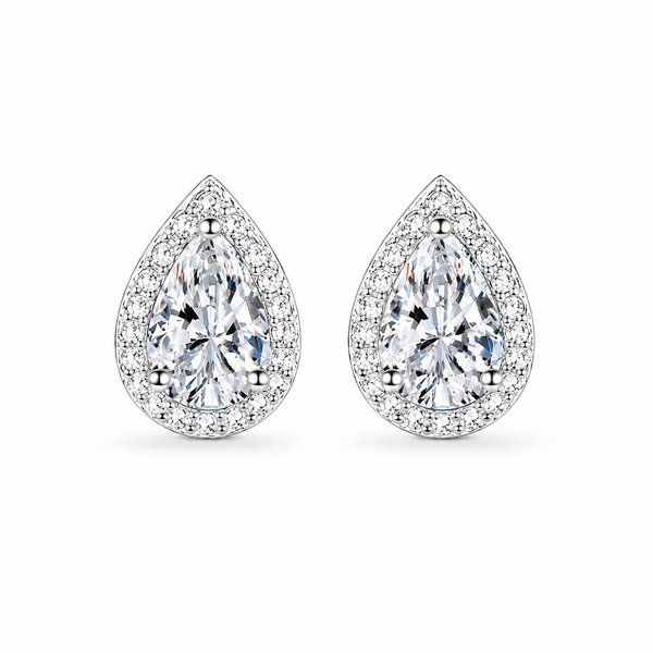 Moissanite Silver Stud Earrings