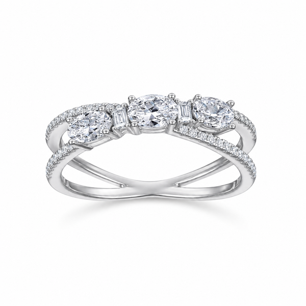 Rotary Cross Zircon Ring