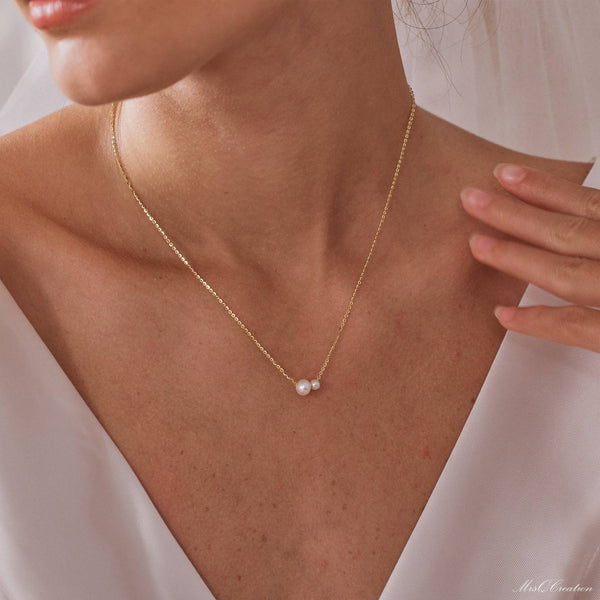 Boho Retro Double Pearl Necklace